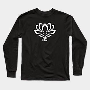 Lotus Flower Om Symbol White Long Sleeve T-Shirt